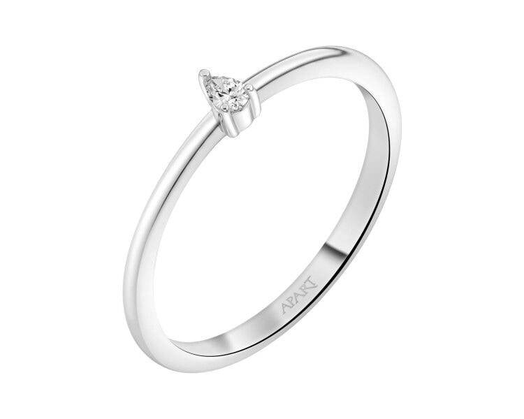 Pierścionek srebrny z diamentem  laboratoryjnym - 0,052 ct