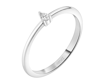 Pierścionek srebrny z diamentem  laboratoryjnym - 0,052 ct