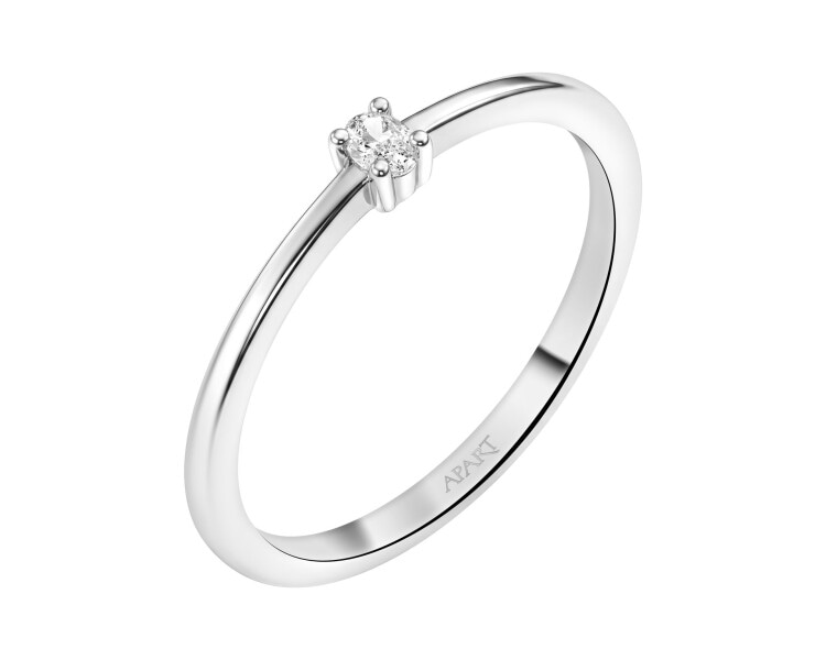Pierścionek srebrny z diamentem  laboratoryjnym - 0,055 ct