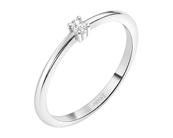 Pierścionek srebrny z diamentem  laboratoryjnym - 0,055 ct