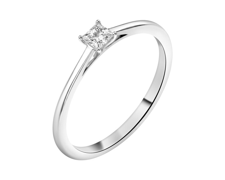 Pierścionek srebrny z diamentem  laboratoryjnym -  0,18 ct