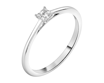Pierścionek srebrny z diamentem  laboratoryjnym -  0,18 ct