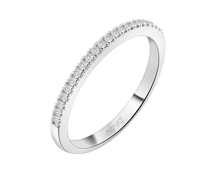 Pierścionek srebrny z diamentami  laboratoryjnymi - 0,138 ct