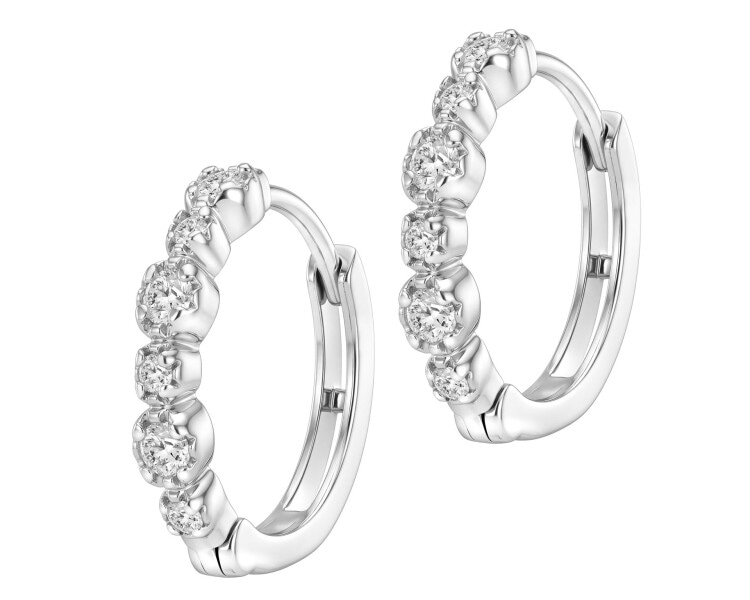 Kolczyki srebrne z diamentami laboratoryjnymi - koła - 0,12 ct