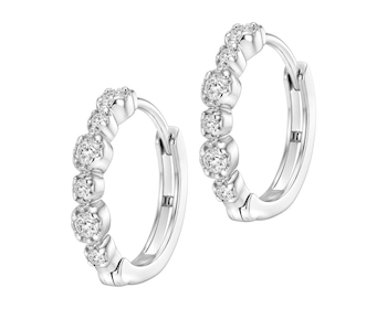 Kolczyki srebrne z diamentami laboratoryjnymi - koła - 0,12 ct