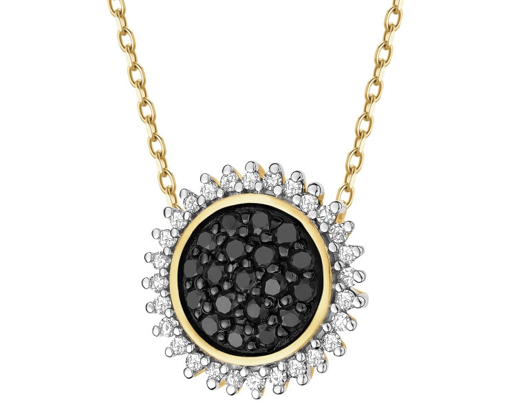 Zawieszka z żółtego złota z diamentami - 0,22 ct - próba 585