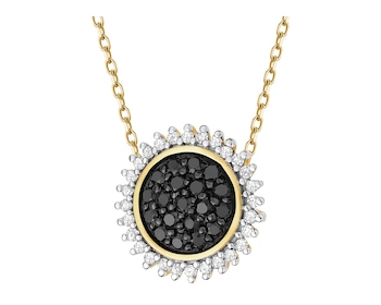 Zawieszka z żółtego złota z diamentami - 0,22 ct - próba 585