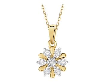 Zawieszka z żółtego złota z brylantem - 0,01 ct - próba 375