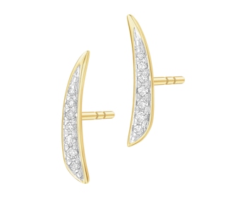 Kolczyki z żółtego złota z brylantami - 0,07 ct - próba 585