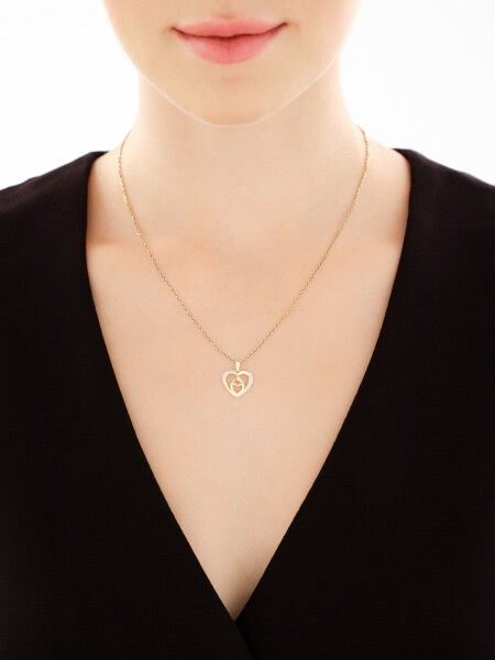 9ct Yellow Gold Pendant with Diamond - 0,01 ct - fineness 14 K