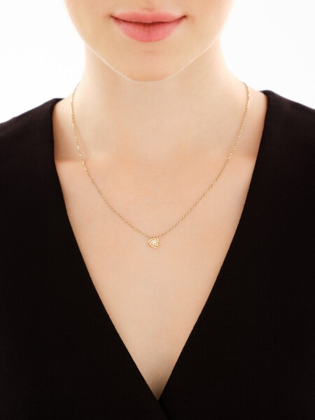 Zawieszka z żółtego złota z brylantem - 0,02 ct - próba 585