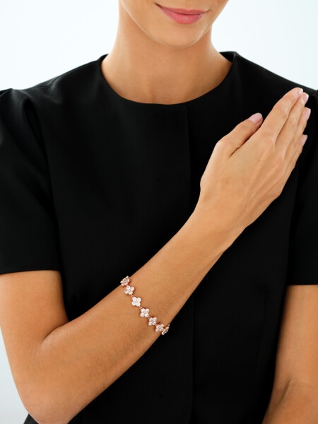 Gold-Plated Brass Bracelet with Cubic Zirconia