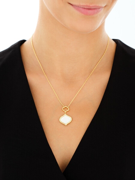 Gold-Plated Brass Necklace with Mother Of Pearl