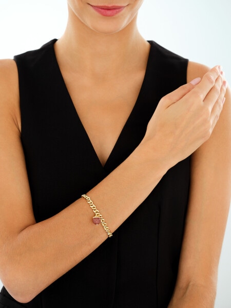 Gold-Plated Brass Bracelet with Quartz