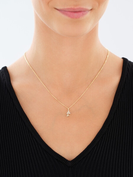 8 K Yellow Gold Pendant with Cubic Zirconia