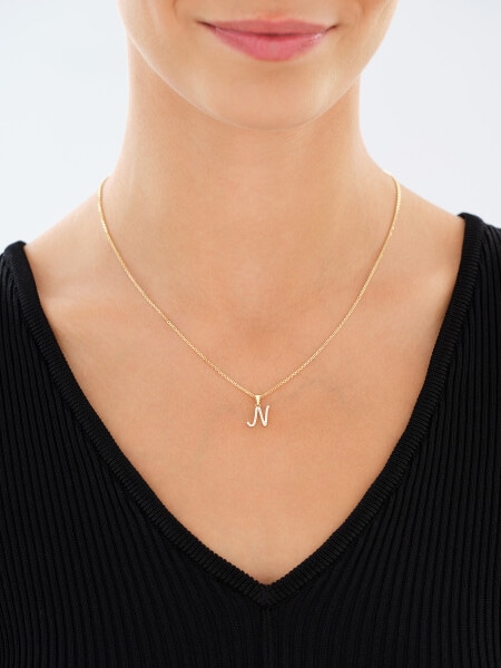 8 K Yellow Gold Pendant with Cubic Zirconia