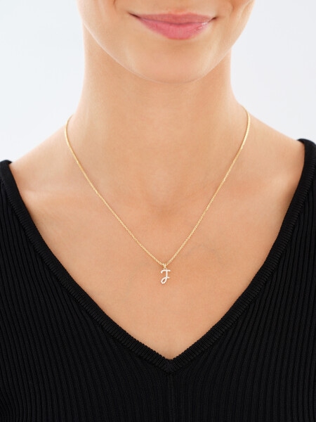 8 K Yellow Gold Pendant with Cubic Zirconia