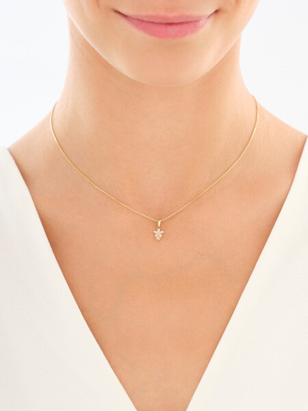 8 K Yellow Gold Pendant with Cubic Zirconia