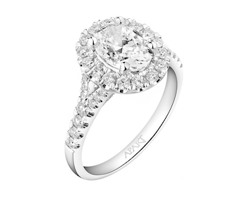 Pierścionek z białego złota z diamentami – VS2/G - 2,15 ct - próba 750
