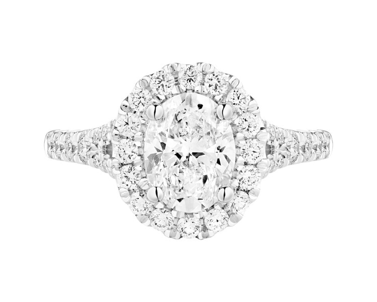 Pierścionek z białego złota z diamentami – VS2/G - 2,15 ct - próba 750