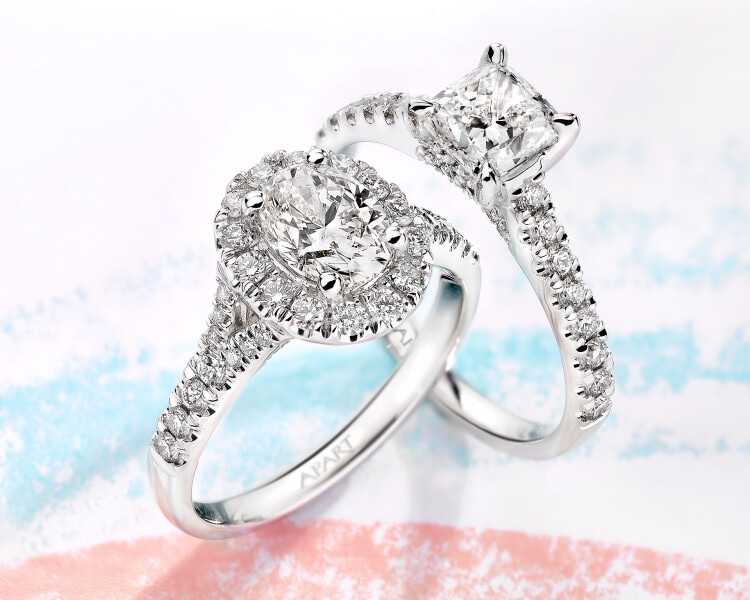 Pierścionek z białego złota z diamentami – VS2/G - 2,15 ct - próba 750