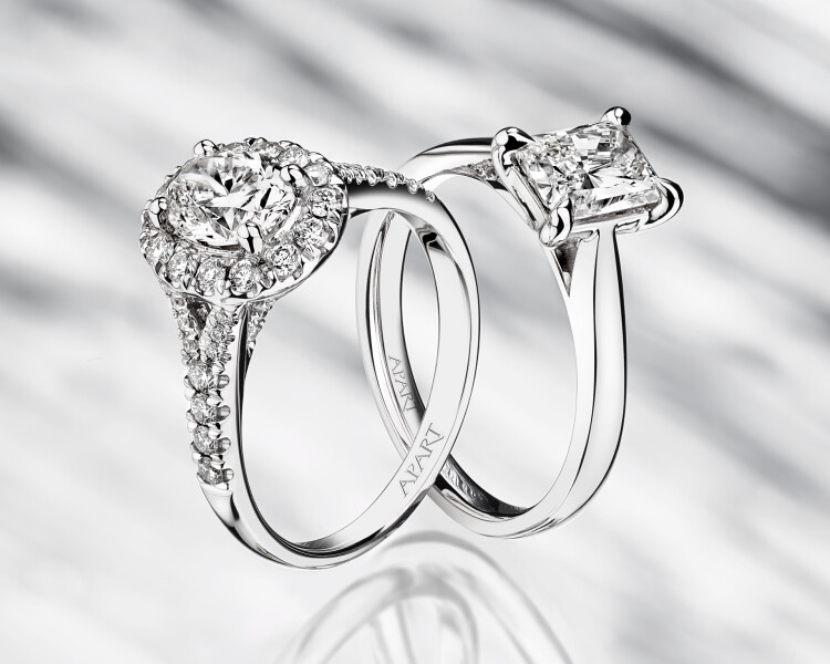 Pierścionek z białego złota z diamentami – VS2/G - 2,15 ct - próba 750