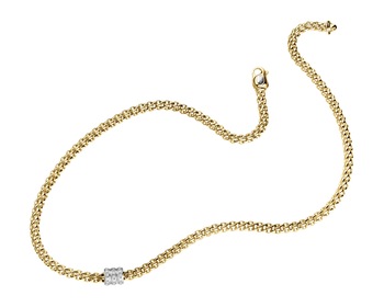 Yellow and white gold necklace with brilliants 0,30 ct - fineness 750