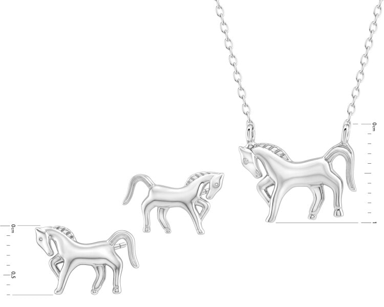 Rhodium Plated Silver Set 