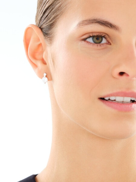 Rhodium Plated Silver Set with Cubic Zirconia