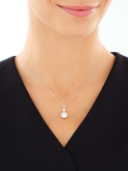 Rhodium Plated Silver Set with Cubic Zirconia