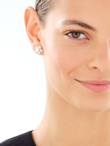 Rhodium Plated Silver Set with Pearl