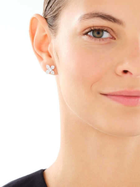Rhodium Plated Silver Set with Cubic Zirconia