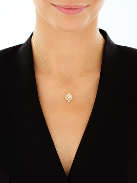 Gold-Plated Silver Necklace with Cubic Zirconia