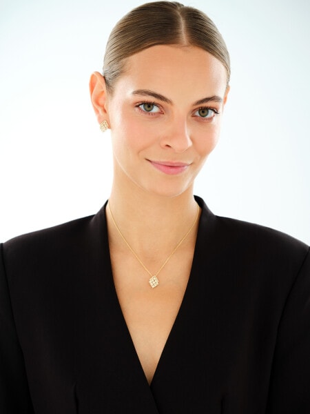 Gold-Plated Silver Necklace with Cubic Zirconia