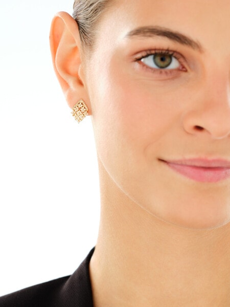 Gold-Plated Silver Earrings with Cubic Zirconia