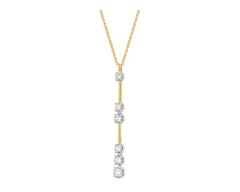 Naszyjnik z żółtego złota z brylantami - 0,20 ct - próba 585