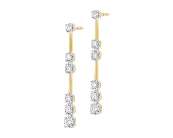 Kolczyki z żółtego złota z brylantami - 0,40 ct - próba 585