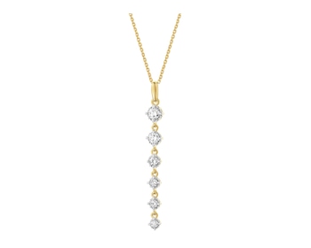 Naszyjnik z żółtego złota z brylantami - 0,25 ct - próba 585