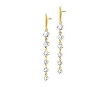 Kolczyki z żółtego złota z brylantami - 0,50 ct - próba 585