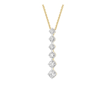 Naszyjnik z żółtego złota z brylantami - 0,25 ct - próba 585