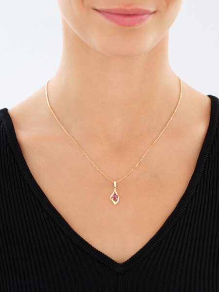 14 K Rhodium-Plated Yellow Gold Pendant  - fineness 14 K