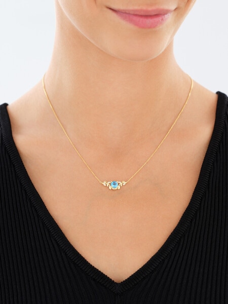 9 K Rhodium-Plated Yellow Gold Necklace  - fineness 9 K
