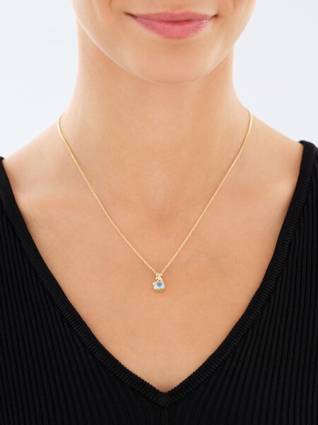 9 K Rhodium-Plated Yellow Gold Pendant  - fineness 9 K
