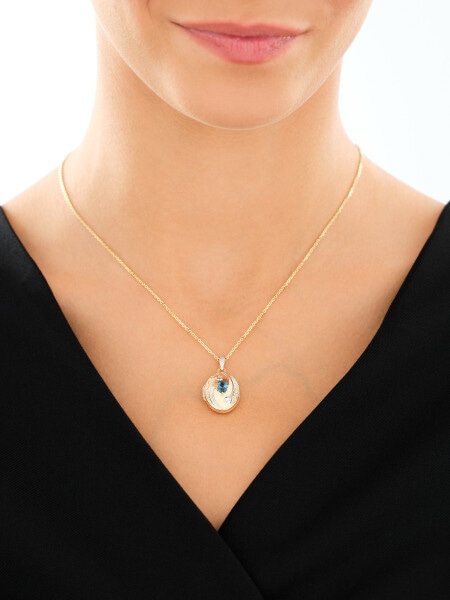 14 K Rhodium-Plated Yellow Gold Locket  - fineness 14 K