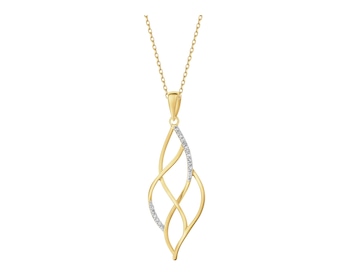 Zawieszka z żółtego złota z diamentami - 0,04 ct - próba 585