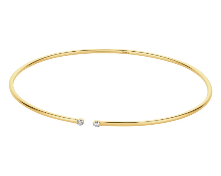 Bransoletka z żółtego złota z brylantami - 0,02 ct - próba 585