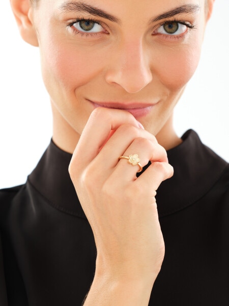 14 K Yellow Gold Ring with Diamond - 0,01 ct - fineness 14 K