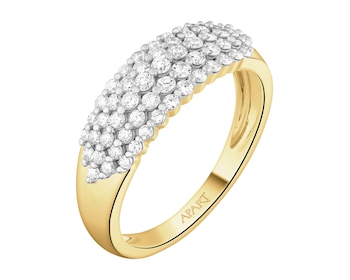 Pierścionek z żółtego złota z brylantami - 0,50 ct - próba 585