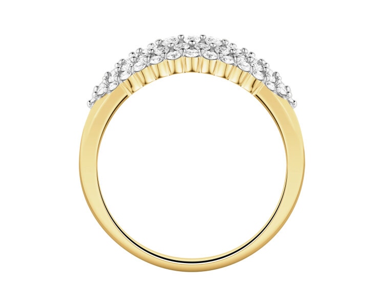 Pierścionek z żółtego złota z brylantami - 0,50 ct - próba 585