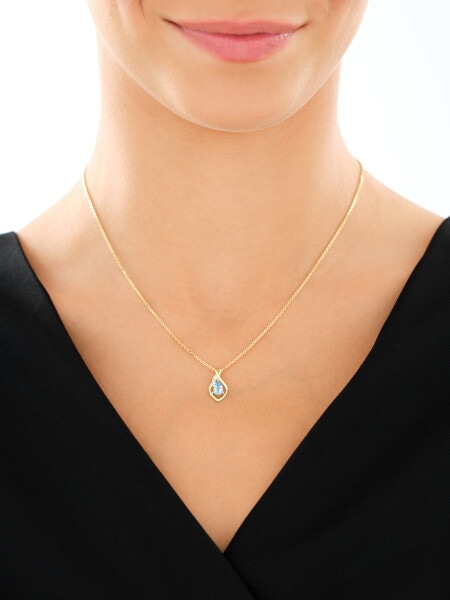 9 K Rhodium-Plated Yellow Gold Pendant  - fineness 9 K